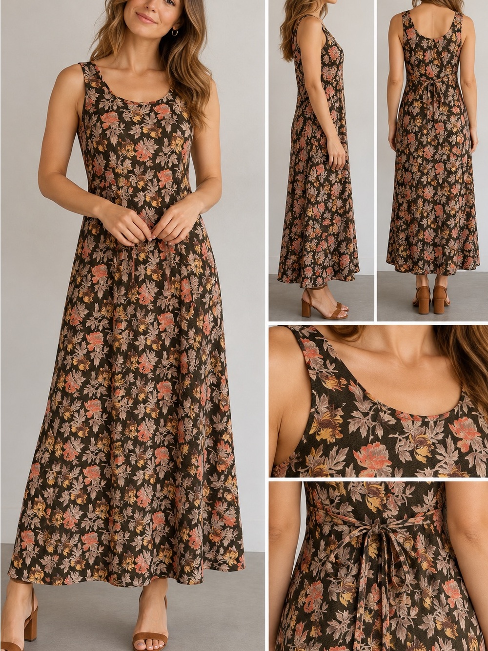 Vintage 90s Old Navy Clothing Co Floral Maxi Dress XS Cottagecore